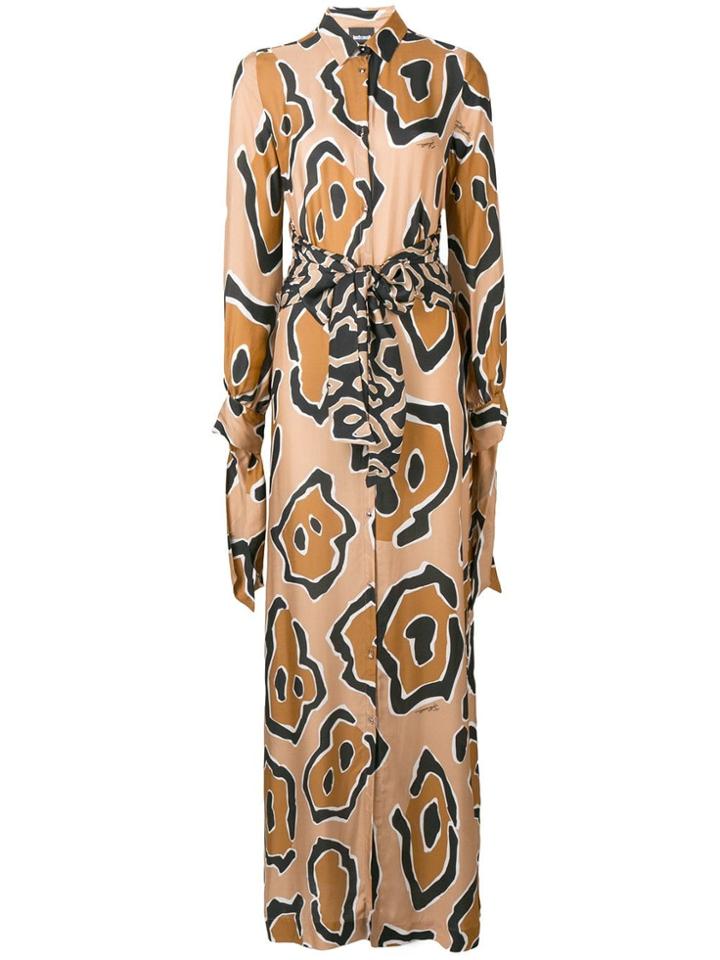 Just Cavalli Geometric Print Flared Maxi Dress - Neutrals