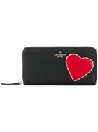 Kate Spade Heart Patch Zip Around Continental Wallet - Black