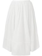 Jil Sander Gathered A-line Skirt - White