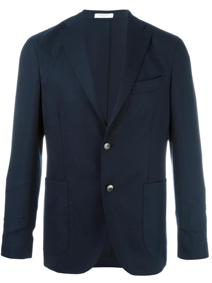 Boglioli Two Button Blazer, Men's, Size: 54, Blue, Wool/acetate/cupro