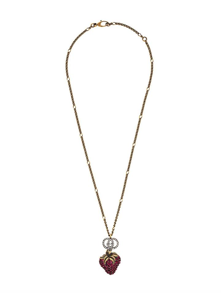 Gucci Strawberry Pendant Necklace - Gold
