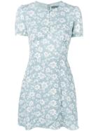 Alexa Chung Hibiscus Print Short Dress - Blue