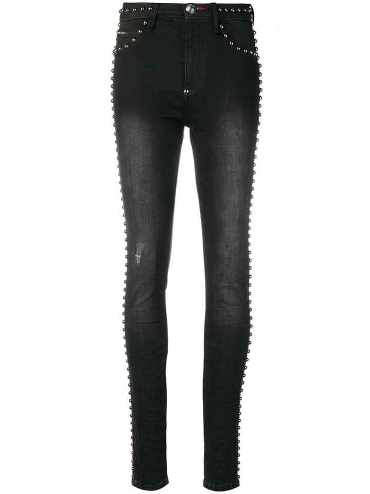 Philipp Plein Studded Trim Skinny Jeans - Black