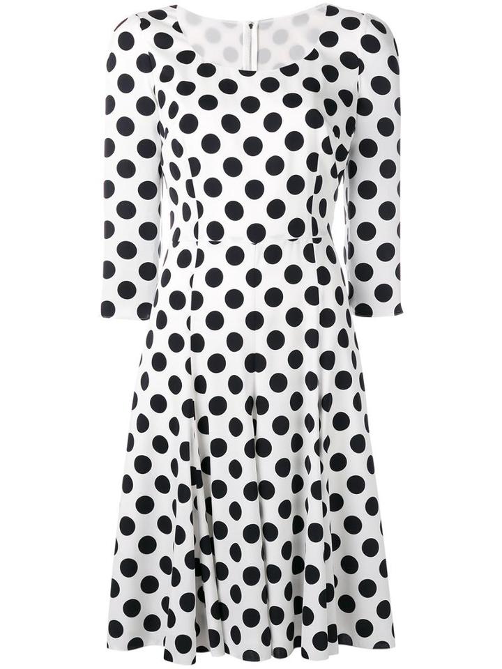Dolce & Gabbana Polka Dot Dress, Women's, Size: 40, White, Silk/spandex/elastane/nylon