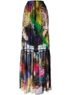 Roberto Cavalli Drawstring 'fireworks' Printed Skirt, Women's, Size: 42, Silk
