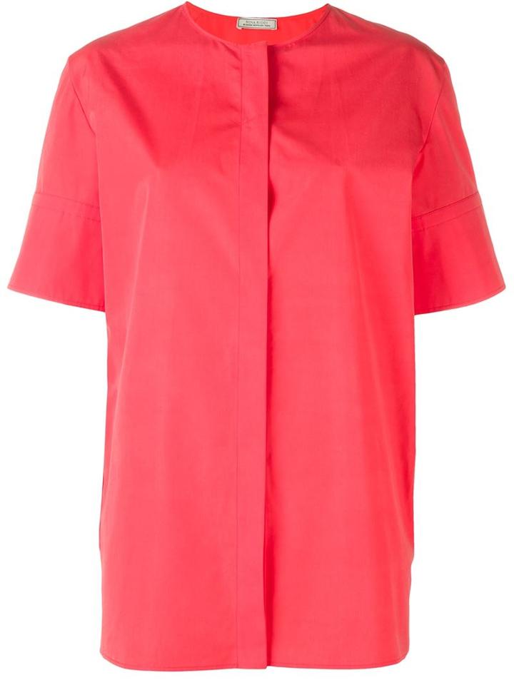 Nina Ricci Wide Sleeve Blouse, Women's, Size: 40, Pink/purple, Cotton