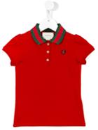 Gucci Kids Contrast Collar Polo Shirt, Girl's, Size: 8 Yrs, Red