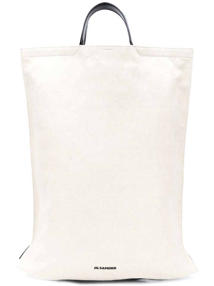 Jil Sander Two Tone Shopper Tote - Neutrals