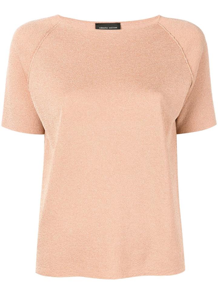 Roberto Collina Short Sleeved Knitted Top - Orange