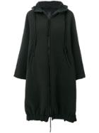 Thom Krom Crinkled Hooded Coat - Black