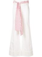 Maggie Marilyn Flared Jeans With Belt Scarf - White