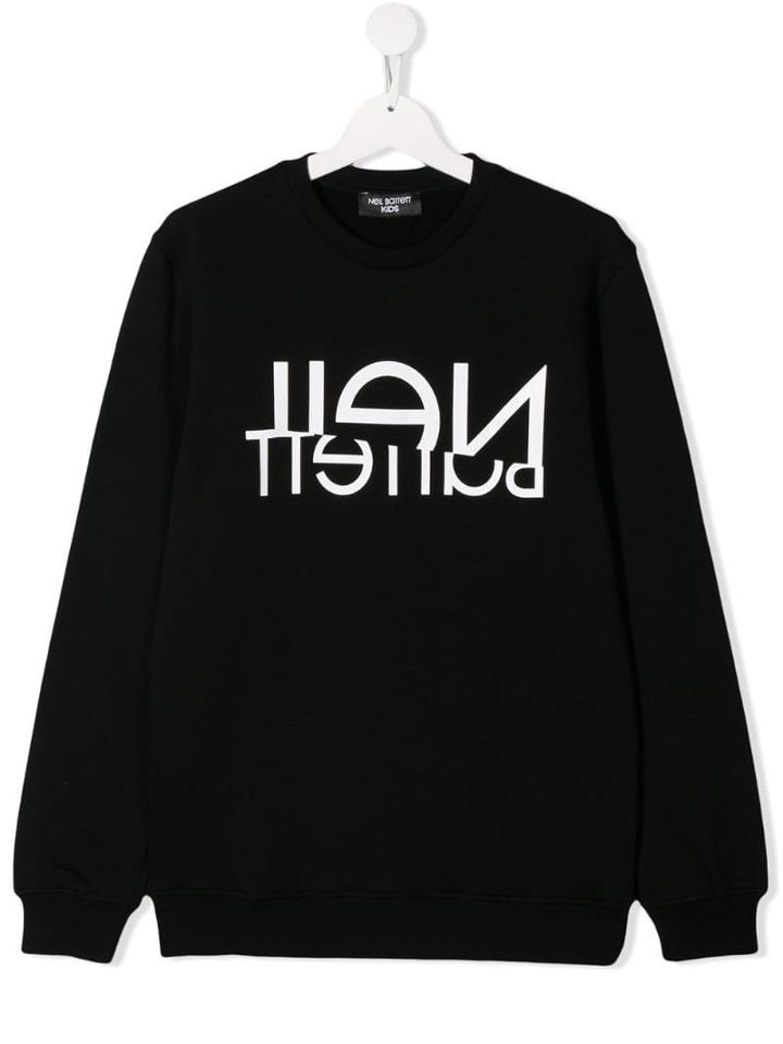 Neil Barrett Kids Printed Logo Sweatshirt - Black