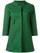 Herno Band Collar Coat, Women's, Size: 46, Green, Cotton/polyurethane/polyester