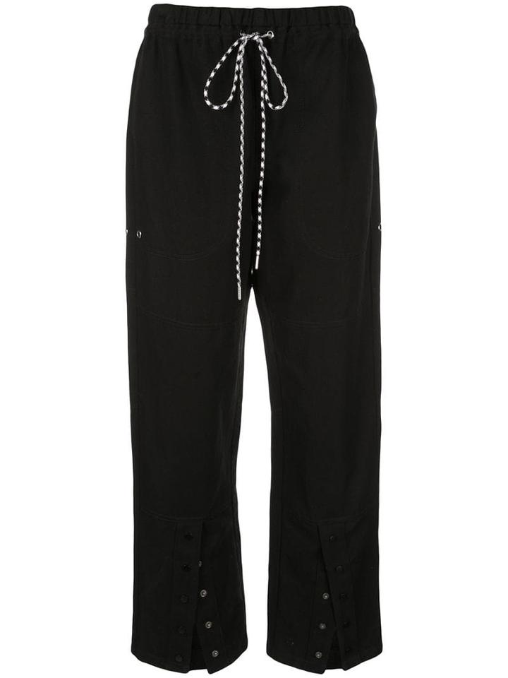 Proenza Schouler Pswl Washed Linen Drawstring Pants - Black