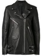 Alexander Wang - Biker Jacket - Women - Calf Leather/polyester - 6, Black, Calf Leather/polyester