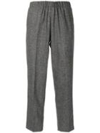 Kiltie Elasticated Cropped Trousers - Black