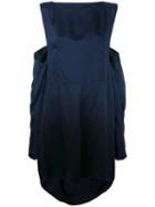 Maison Margiela - Tie Front Shift Dress - Women - Viscose - 38, Blue, Viscose