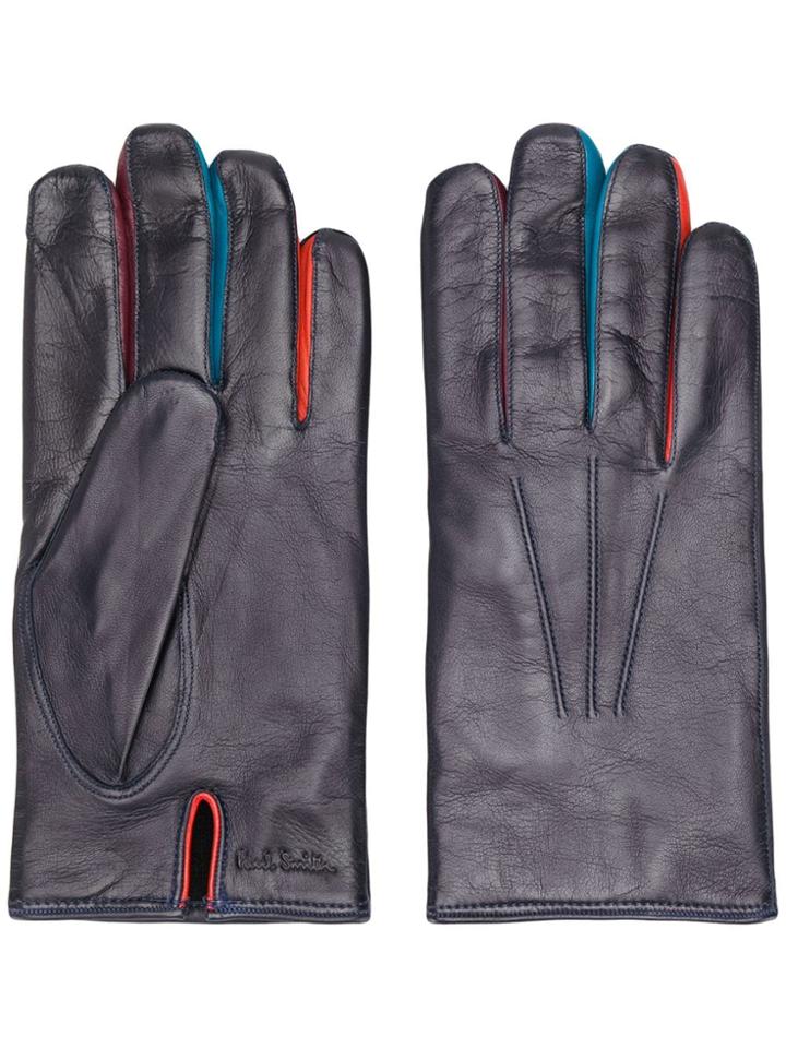 Paul Smith Contrasting Finger Gloves - Purple