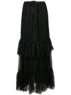 Moschino Tiered Lace Maxi Skirt - Black