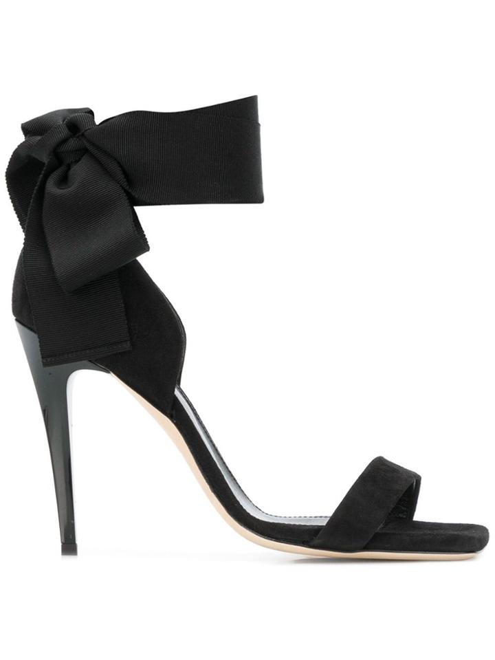 Lanvin Tie Ankle Open Toe Heels - Black
