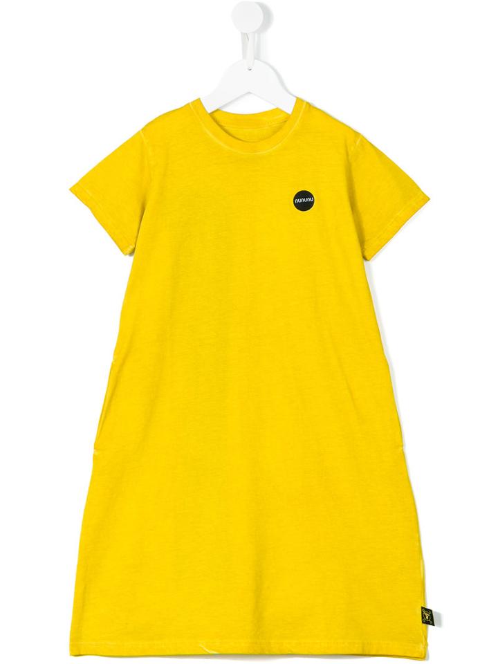 Nununu - Brush Stroke Print Dress - Kids - Cotton - 2 Yrs, Yellow/orange