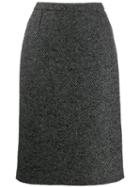 Red Valentino Chevron Pencil Skirt - Grey