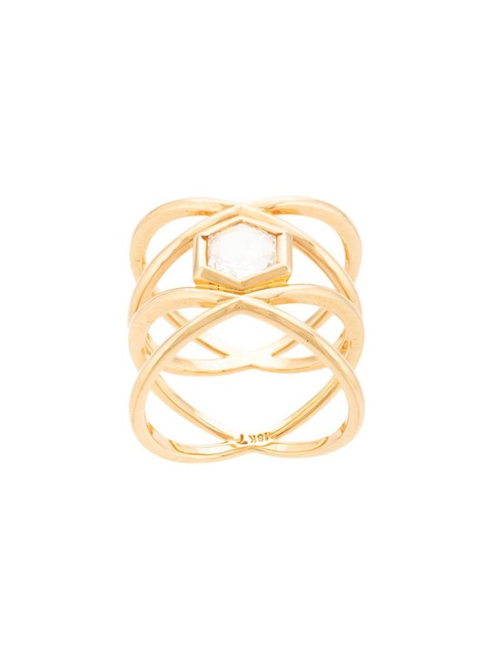 Eva Fehren 18kt Rose Gold Xx Diamond Ring - Silver