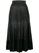 Alexander Mcqueen Metallic Embroidered Silk Maxi Skirt - Black