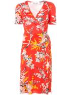 Diane Von Furstenberg Floral Wrap Dress - Red
