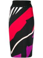 Cavalli Class Striped Pencil Skirt - Black