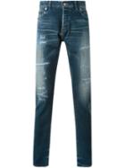 Hl Heddie Lovu Distressed Slim Fit Jeans, Men's, Size: 28, Blue, Cotton/polyurethane