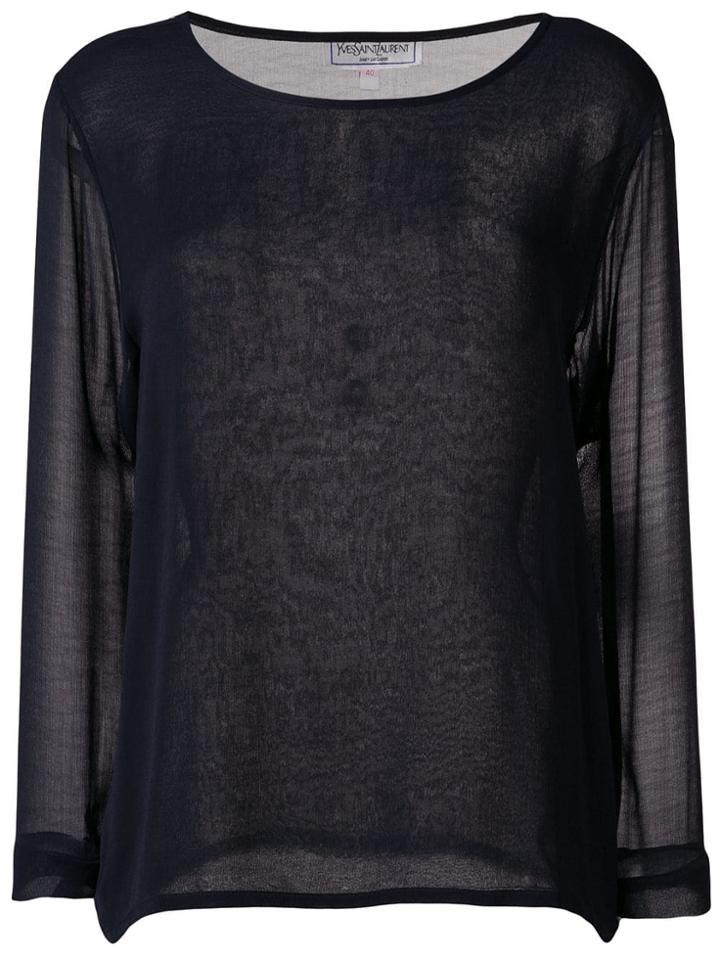 Yves Saint Laurent Vintage 1990's Sheer Blouse - Blue