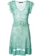 Roberto Cavalli V-neck Semi-sheer Dress - Green