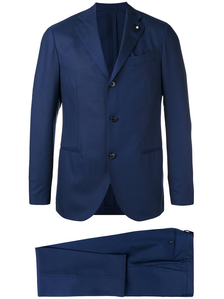 Lardini - Two Piece Suit - Men - Cotton/cupro/viscose/wool - 54, Blue, Cotton/cupro/viscose/wool