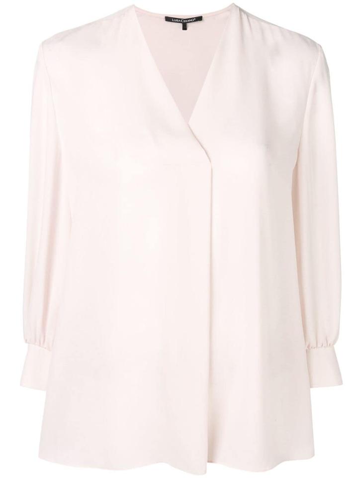 Luisa Cerano V-neck Blouse - Pink