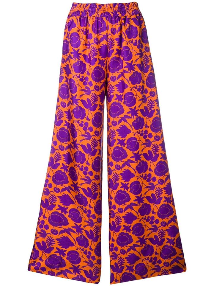 La Doublej Printed Palazzo Trousers - Purple