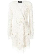 Balmain Bouclé Cardi-coat - White