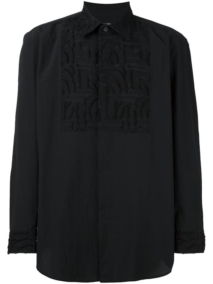 Issey Miyake Textured Detail Shirt, Men's, Size: 3, Black, Cotton/polyester