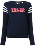 Chinti & Parker Slogan Embroidered Sweater - Blue