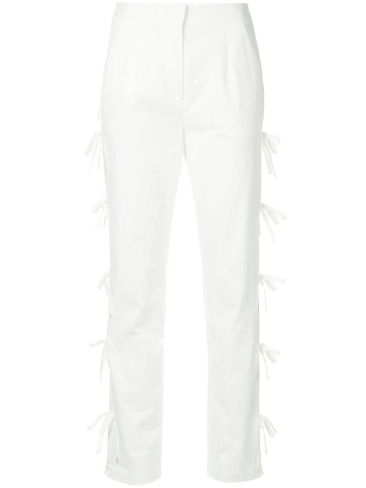 Self-portrait Bow Tie Lined Trousers - White
