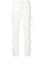 Self-portrait Bow Tie Lined Trousers - White