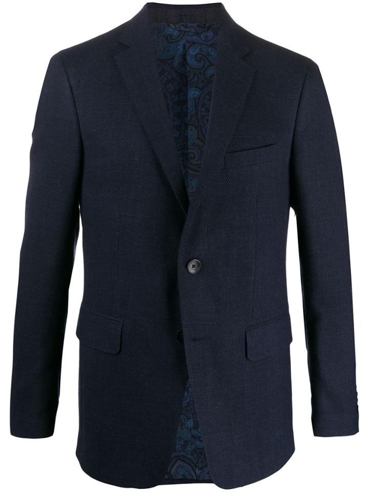 Etro Paisley Lined Single-breasted Blazer - Blue
