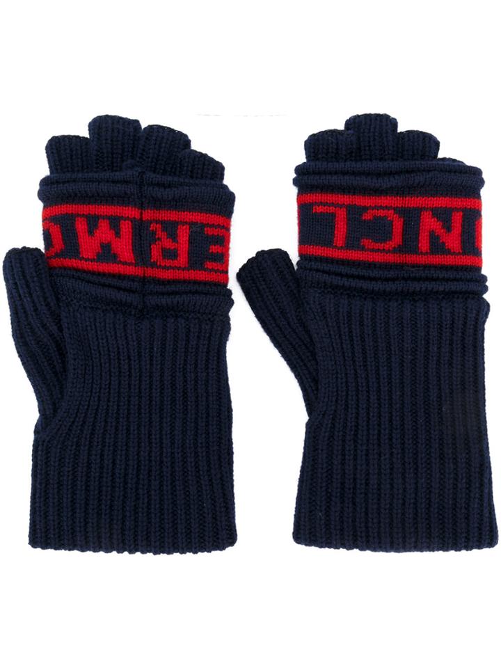 Moncler Logo Gloves - Blue