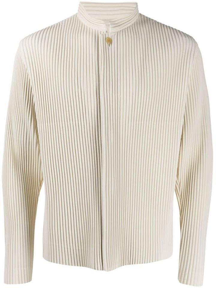 Homme Plissé Issey Miyake Pleated Shirt Jacket - Neutrals