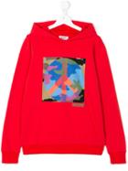 Moschino Kids - Peace Logo Hoodie - Kids - Cotton/spandex/elastane - 14 Yrs, Red
