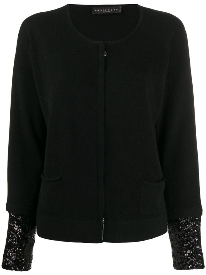 Fabiana Filippi Sequin-embellished Cashmere Cardigan - Black