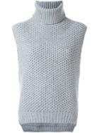 Eleventy Honeycomb-knit Top, Women's, Size: Small, Grey, Cashmere/merino