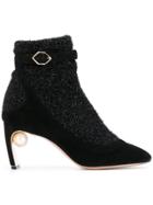 Nicholas Kirkwood 70mm Lola Pearl Sock Pumps - Black