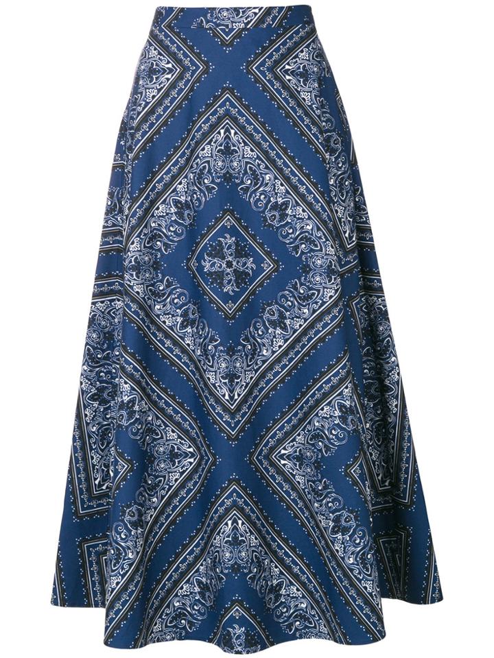Red Valentino Bandana-print A-line Skirt - Blue