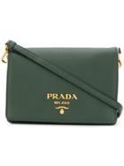 Prada Pebbled Crossbody - Green